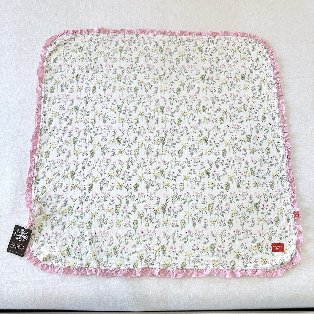 Magnetic Me Baby Blanket My Little Garden Swaddle Ruffles Flowers Pink Yellow